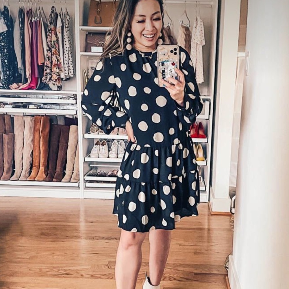 Who What Wear Polka Dot Dress